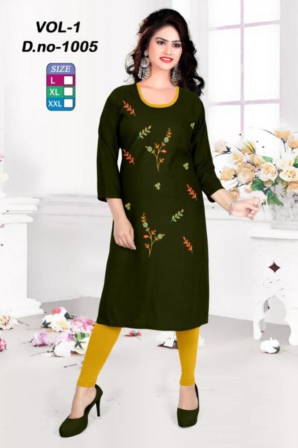 Rich Look-Rayon-With-Handwork-Kurti